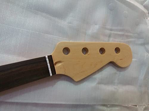 CAZARU 1pcs Maple 20 Fret Neck für elektrische Fretless-Bassgitarrenhalsteile Ersatz