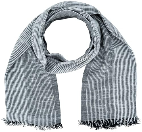 LINDENMANN Schal Herren schwarz-beige Herren-Schal dünn 55% Baumwolle 45% Viskose