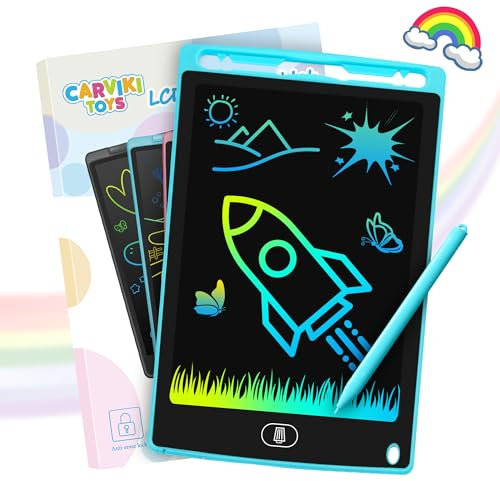 Schreibtafel Buntes Display,Kinder Laptop für Notieren Zeichnen,LCD Elektronische Maltafel,Optimaler Papierersatz,Kinderspielzeug Weihnachten Geburtstagsgeschenke für Kinder Blau