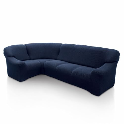 SOFASKINS super elastischer ecksofa überzug, waschbar, hochwertig, atmungsaktiv, bequem und langlebig, Sofa überzug, Einfach anzubringen, Maße (340-540 cm), Farbe Marine