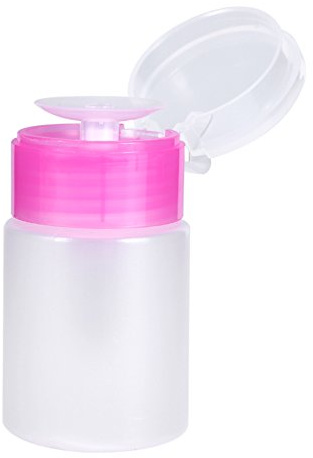 Dispenser Pumpflasche,Pressflasche aus Kunststoff,60Ml NachfüLlbare Leere Plastikflasche,Pumpspender für Nagellackentferner,Make-up-Entferner,Wird zum Auftragen von Nagellackentferner verwendet(PINK)