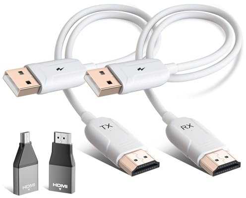HDMI sans Fil, décodage 4K 1080P Émetteur et récepteur HDMI sans Fil pour Le Streaming de fichiers vidéo et Audio d'un Ordinateur Portable ou d'un PC vers Une TV HD ou Un projecteur, Blanc