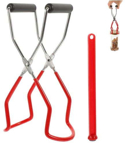TOPBATHY Portable Can Clamps Lightweight Anti-Scald Canning Jar Lifters with Non-Slip and Iron Design, Easy to Clean Kitchen Canning Tools Kit for Safe Jar Handling