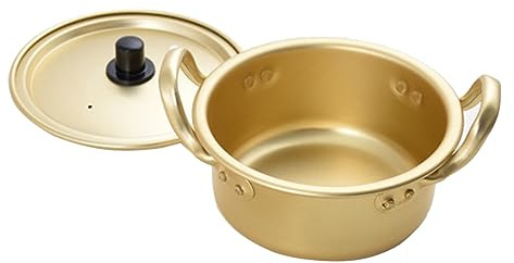 ANSNOW Alumikorean Ramen Noodle Pot 14/16/18/20/22Cm Stockpot Soup Cooking Pot with Lid Soup Stew Pot Saucepan Small Pasta Pot Cookware for Home Hotel Commercial Sautefrypan/One Color/22Cm