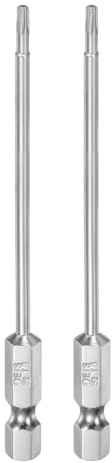 QUARKZMAN 2pz T8 Bit Torx di Sicurezza 1/4 Gambo Esagonale 4 Lungo | Acciaio S2, Magnetica Antimanomissione Star Bits Cacciavite Testa Torx con Foro, per Rimuovere Viti Fissaggio