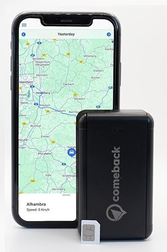 Comeback 4G GPS-Tracker Auto ohne ABO mit Simkarte, Live Tracking/Motorrad & Wohnmobil Magnetisch, Montage Livetracking Android/IOS; Realtime/Geozaun, Peilsender (vorherige Generation Akku 6000 mAh)