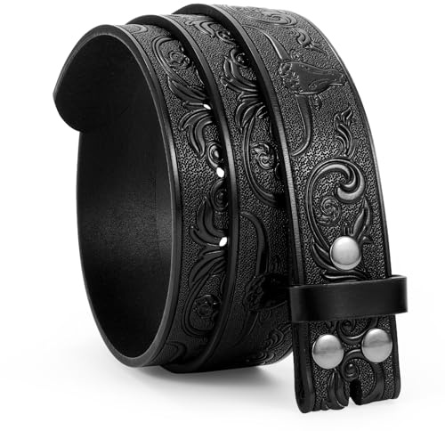WERFORU Western Ledergürtel Strap für Herren Damen Cowboy Cowgirl Leder Herrengürtel für Jeans Weihnachten Herrengürtel Geschenke