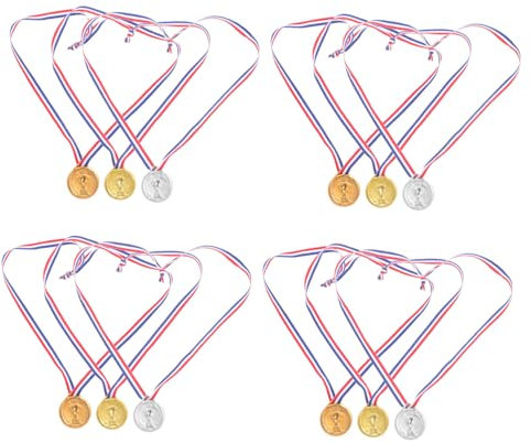 JOINPAYA 12stücke Kunststoff-medaillen Für Junge Mädchen Fußball Medaillen Trophäen Preismedaillen Für Und Party Decor