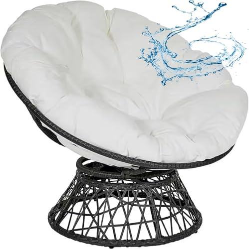 Hoowarm Rundes Papasansessel Kissen wasserdicht Sitzkissen Hängesessel Outdoor/Indoor Bodenkissen Kissen für Schwenksessel, Korbsessel Outdoor Gartenmöbel Sitzauflage Auflage(#8,140cm/55.11in)