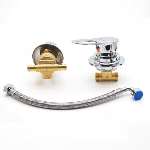 2/3/4/5 Way Split Shower Diverter Valve, Solid Brass Cold & Hot Water Mixer Bathroom Faucet Tap, Thread/Intubation Bathtub Tap for Shower Cabin/Steam Room (Intubation 2 Way)
