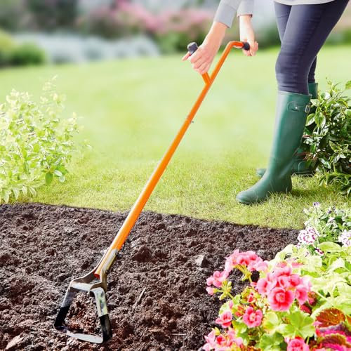 3 Pagen® Pendelhacke mit Doppelgriff – Gartenhacke – ergonomisches Arbeiten ohne Kraftaufwand – Steigbügelhacke aus langlebigem Material – Unkrautjäten leicht gemacht