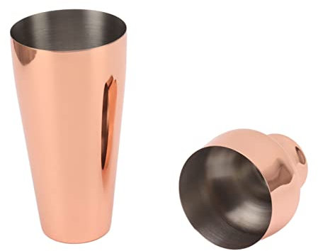 Nikou Coctelera de acero inoxidable 304 estilo francés para bebidas mixtas, oro rosa, 24 onzas, incluye colador, fácil de limpiar, herramienta de barra profesional