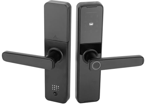 Tuya Smart Türschloss, Tastaturschloss Intelligentes Elektronisches Riegelschloss mit Fingerabdruck/IC-Karte/Schlüssel/Code-Entriegelung/Applet für 1,97-Zoll dicke Innentüren