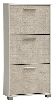 Schildmeyer Schuhschrank Schuhkipper Edno 159987, cremebeige/Canasta Dekor, 59,8 x 19,5 x 124 cm