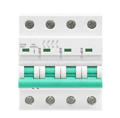 Interrupteur d'isolement 4 pôles GYH8 for rail DIN, interrupteur principal 400 V, disjoncteur 63 A, 100 A, 125 A, 1 pièce(63A)