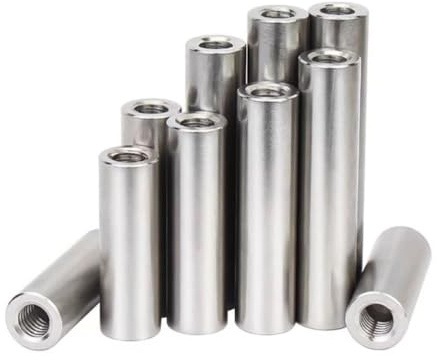 WANG TII DOO 10 Stück Verbindungsmuttern Aus Edelstahl 304, M3-Verbindungsmuttern Mit Runden Verbindungselementen Für Industrielle Konstruktionsbefestigungen,M3x6x10mm
