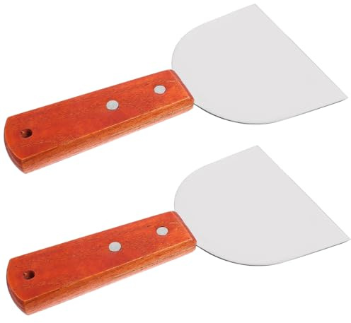 GARIOUANS Pelles à Steak Et Barbecue En Acier Inoxydable Manche En Bois Cuisine Maison Et Restauration, Lot De 2 Pelles Ménagères Multifonctions Antidérapantes Et Résistantes à La Chaleur