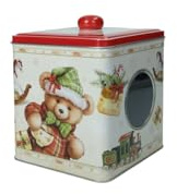 BRANDANI “Coccole” Barattolo con oblò in metallo 13×13×17 cm – finestra trasparente, coperchio.