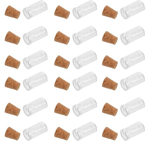 jojofuny 100pièces Flacons Verre Bouchon Liège Bouteilles Transparentes Décoratives Mini-flacons pour DIY Cadeaux de Mariage et Loisirs Créatifs