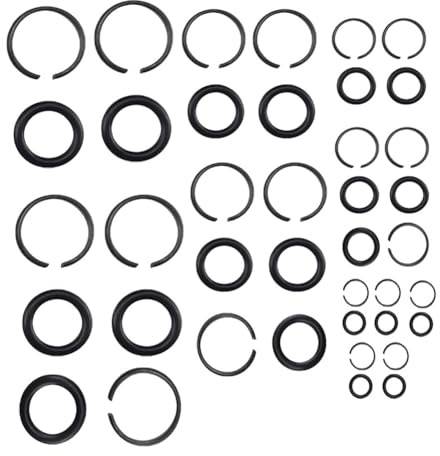 FUANA Juego de 5 anillos de retención neumáticos para llave de impacto con juntas tóricas, compatibles con herramientas neumáticas de 3/20.3 cm, 1/5.1 cm, 3/10.2 cm, 2.5 cm, negro 45659