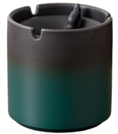 cendrier sur pied Cendrier minimaliste à dégradé vert uni, coupe-vent, de style chinois, taille moyenne et en forme d'entonnoir, idéal for le bureau