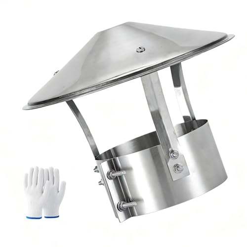 Chapeau de Cheminée 315 200 180 160 100 90 75 mm Chapeau Chinois Cheminée, Chapeau de Pluie Rond de Toit, Couverture de Conduits de poêles, pour Tuyau de Fumée(315mm/12.4in)