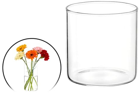 QUARKZMAN Pequeños Floreros De Vidrio Transparente De 10 Onzas Portavelas | Flotante, Para Centro De Mesa, 3 Pulgadas De Altura, Para Decoración De Mesa, Estante, Hogar, Bodas Y Fiestas