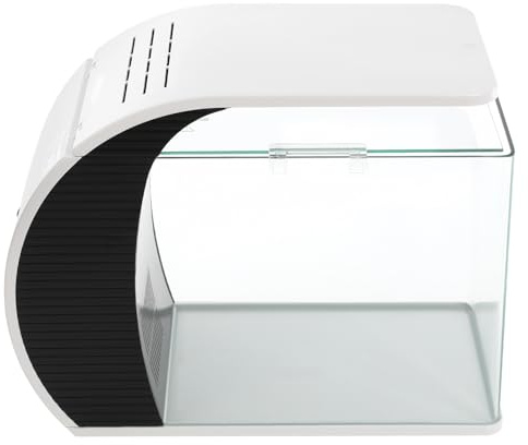 Piccolo acquario in vetro da 19 l, mini acquario con pompa sommersa, 42,3 x 22,6 x 31,5 cm, illuminazione a LED, regolazione dell'illuminazione a 3 livelli