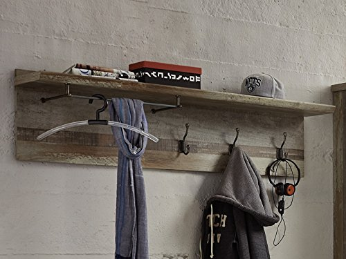 möbelando Garderobenpaneel Wandgarderobe Hängegarderobe Paneel Garderobe Flur Britta I