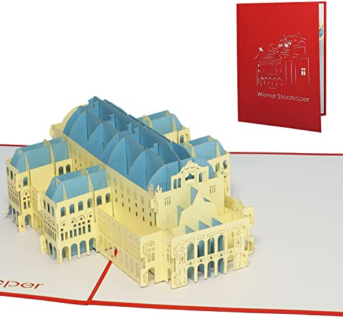 LINPOPUP®, LIN17331, Pop Up 3D Karte, Glückwunschkarte, Reisegutschein, Österreich, Wien Staatsoper, N261