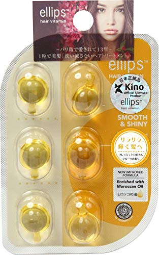 Ellips Hårkapslar släta och glänsande – hårvitaminserum med Pro-Vitamin B5 & jojobaolja – för smidigt, glänsande hår – 8 kapslar i blister, leave-in vård