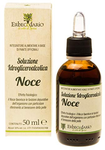 Noce Gemmoderivato Integratore per Intestino, Favorisce le funzionalità intestinali e l'equilibrio cutaneo, Soluzione Idrogliceroalcolica utile in caso di gonfiore e cattiva digestione 50ml