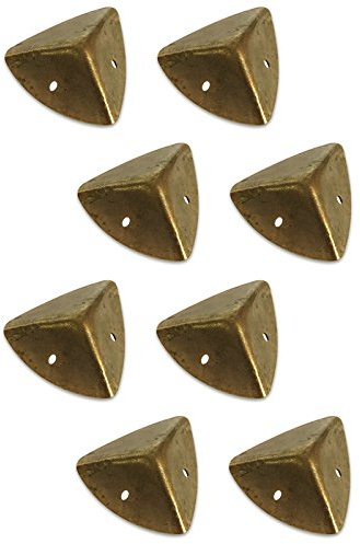 Creative Deco 8 x Eckenschutz Metall Brust Koffer Koffer Schutz Ecken | 1,6 x 1,6 x 1,6 cm | Braun / Gold | Ecken Perfekt für alle unsere Boxen
