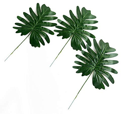 CAN_Deal Feuilles de Palmier artificielles, Feuilles de Palmier Tropical Simulation Plante Sets de Table pour hawaïen Luau Party Decor, 20pcs Palm Leaves, 23 * 37cm