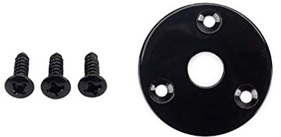 SUPVOX Cat Eye Socket Black Input Jack Plate for Electric Guitar and Bass Durable Copper and Iron Replacement with Mounting Screws 1 39 Inch Round Design