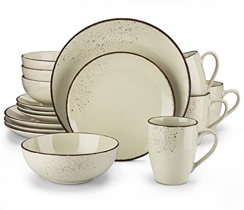 vancasso Série Navia Assiettes Service de table, Service Vaiselle 16 Pièces pour 4 Personnes,Design Modern