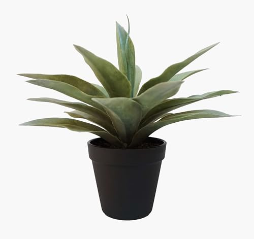 artplants.de Künstliche Sukkulente Agave Desiree, grün, 20cm, Ø 25cm - Plastik Agave