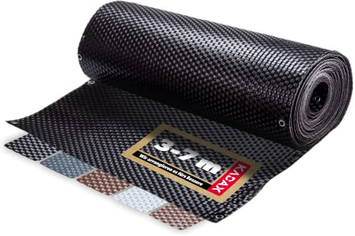 KADAX Schermo di Privacy Balcone, terrazza, Recinzione, Tappetino per la Privacy a Prova di Tempo Realizzato in PE-Rattan, Copertura Balcone con Cavi -Marrone scuro (1 m x 7 m)