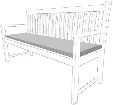 iSTYLE MODE BETTER HOME CHOICE 2 3 & 4 Seater Outdoor Garden Bench Cushion Water Resistant Patio Furniture Rectangle Bench Cushion Comfortable Seat Pad Soft Non-Slip Furniture Pad (Grey, 2 Seaters)