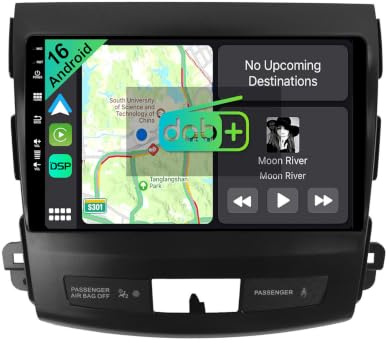 YUNTX 2 DIN Autoradio Radio de Voiture pour Mitsubishi Outlander/Peugeot 4007/Citroen C-Crosser [Intégré Dab/CarPlay Android Auto/DSP]-[4G+64G]-Micro Externe+Caméra-Lien Miroir/Commande au Volant