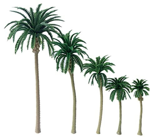 YARNOW Kokosnussbaum Modell Miniatur Palmen Kunststoff 10 Stück 7-16Cm für Landschaftsbau Selbstgemacht Mikrolandschaft Deko Sandtisch Modelle Bastelprojekte