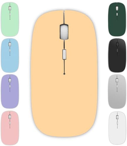 aichiw Ratón Inalámbrico Recargable con Alfombrilla de Ratón,Ratón Gaming, 3 Niveles dpi, Seguimiento Óptico, Ratón Bluetooth para Portátil,PC,Mac,Tablet,Android,iOS,Windows(Amarillo)