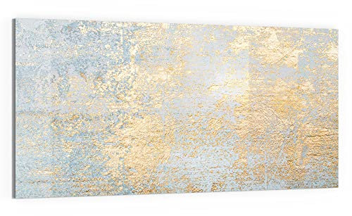 DEQORI Glas-Magnettafel | 100x50 cm groß | Motiv Wand mit Gold-Struktur | Memo-Board aus Glas | Magnetboard inkl. Magnete, Stift & Tuch für Küche & Büro | Tafel magnetisch & beschreibbar