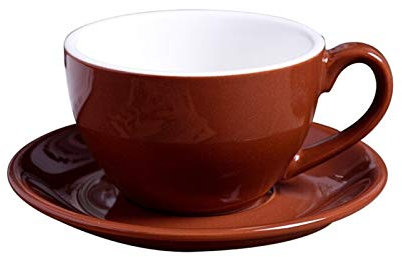 RETHPA Tazzine da caffè 220ML Moderna Ceramica della Tazza di caffè Set Semplice Tazze da Cappuccino for la Coppa del Latte Mocha caffè con piattino (Size : 220ml, Color : Brown)