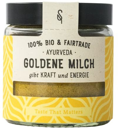 SoulSpice BIO Goldene Milch Pulver 50g I Golden Milk - Kurkuma Latte - Bio Gewürzmischung mit Kurkuma, Ingwer, Kardamom & Zimt