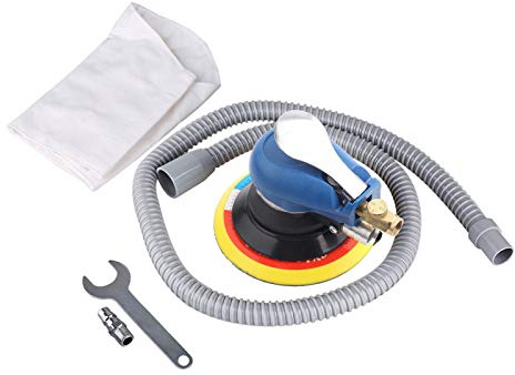Air Random Orbital Sander, Professional Vacuum Air Sander Heavy Duty Dual Action Pneumatic Palm Sander for 6inch 150mm Pad Pneumatic Tool with Dust Collection Hose