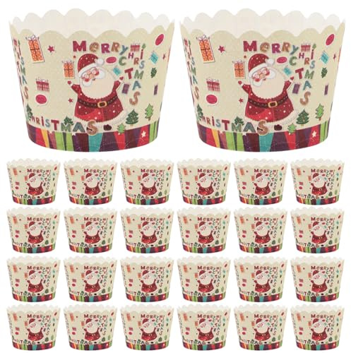 Ciieeo 100 Stück Weihnachts Muffinförmchen Aus Papier Einweg Backbecher Für Kuchen Und Cupcakes Mini Muffins Förmchen Ideal Für Weihnachtsfeiern Und Festliche Backdekoration