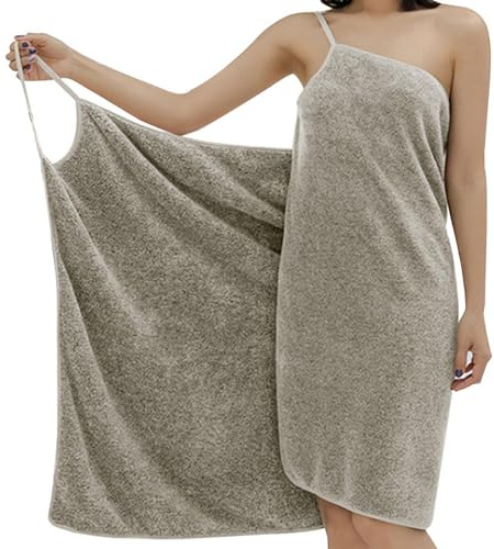 Bademantel Badetuch, Tragbar Duschbadetuch Badetuch-Strandtuch Dusche Pool Spa Damen Saugfähiger Badewickel, Weiches Schlingentuch Saugfähiger Baderock Trocknend, Verdicktes Badetuch