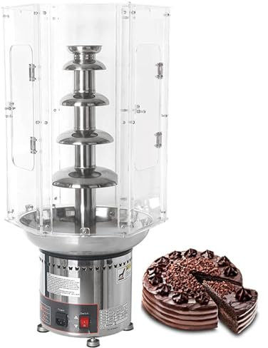 KWPHGLQA Máquina para Fuente de Chocolate con Cubierta de plástico acrílico Transparente y Control de Temperatura, Fiestas, Bodas y bufés