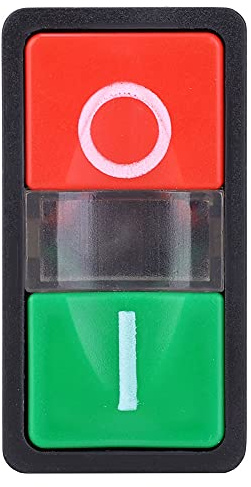 Doppelkopf-Drucktastenschalter AS-22/25N Doppeldrucktastenschalter mit LED-Licht, kein NC, Ein-Aus-Taste (220V)
